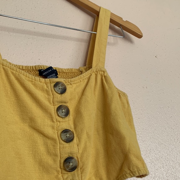 American Eagle Outfitters Mustard Yellow Crop Top S • - Picture 2 of 5